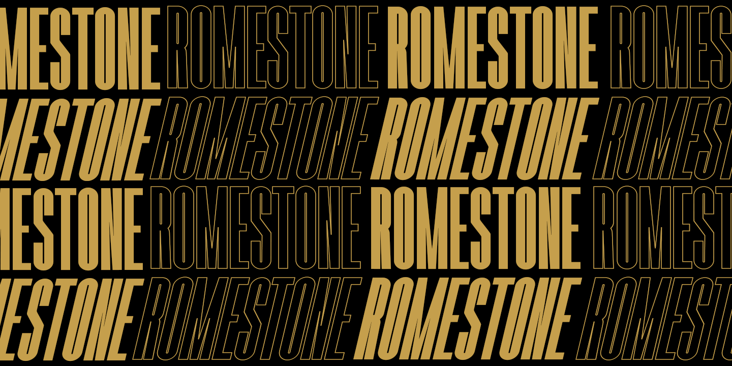 Przykład czcionki Romestone Hollow Italic